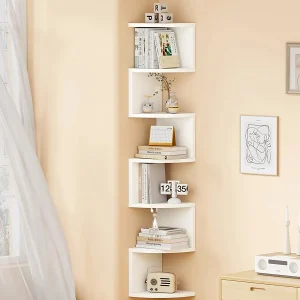 7-Tier Country-Style Wall-Mounted Corner Shelf.