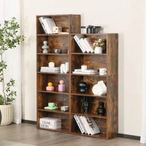 6 Tier Wooden Shelf Bookcase
